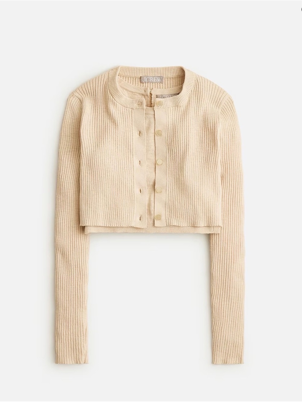 J.Crew Cream Cropped shell and cardigan set • size medium • NWT • BX487